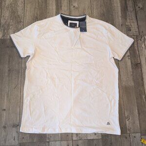 Marc Asher Premium Stretch Crew Tee White w/ Black Trim XL NWT